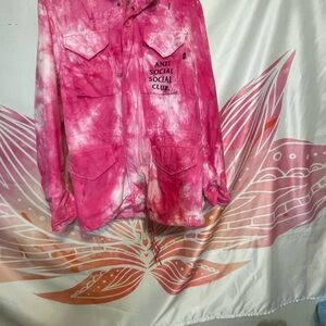 Anti Social Social Club Pink and White tiedye Jacket